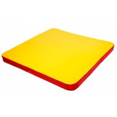 Мат гимнастический 1,36х1,36х0,08м складной закругленные углы цв. красный-желтый (для ДСК Игрунок) в Лабытнанги - labytnangi.mebel24.online | фото