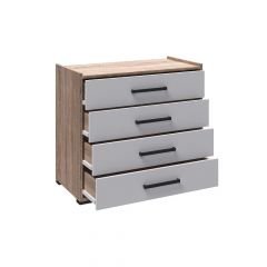 Модульная Спальня Соната (Белый/Дуб сонома) в Лабытнанги - labytnangi.mebel24.online | фото 8