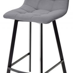 Полубарный стул CHILLI-QB SQUARE серый #27, велюр / черный каркас (H=66cm) М-City в Лабытнанги - labytnangi.mebel24.online | фото 1