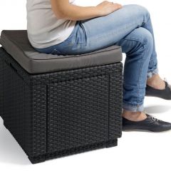 Пуфик Куб с подушкой (Cube with cushion) графит - прохладный серый в Лабытнанги - labytnangi.mebel24.online | фото 2
