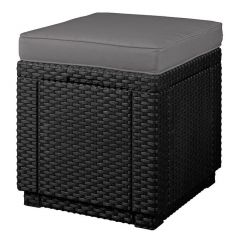 Пуфик Куб с подушкой (Cube with cushion) графит - прохладный серый в Лабытнанги - labytnangi.mebel24.online | фото