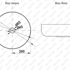 Раковина 400B Lake MELANA Profline ГРАФИТ накладная круглая 400B в Лабытнанги - labytnangi.mebel24.online | фото 2