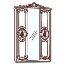 Шкаф 3-х дверный с зеркалами (01.143) Роза (орех) в Лабытнанги - labytnangi.mebel24.online | фото 1