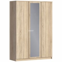 Шкаф 3х дверный с зеркалом Веста СБ-2258 (Дуб Сонома) в Лабытнанги - labytnangi.mebel24.online | фото 1