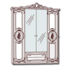 Шкаф 4-х дверный с зеркалами (01.144) Роза (могано) в Лабытнанги - labytnangi.mebel24.online | фото 3