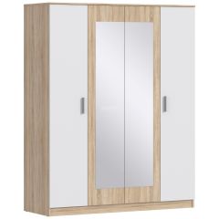 Шкаф 4х дверный с зеркалами Уют СБ-2750/1 (Дуб Сонома/Белый) в Лабытнанги - labytnangi.mebel24.online | фото