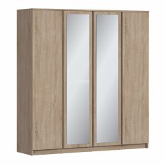 Шкаф 4х дверный с зеркалами Веста СБ-3082 (Дуб Сонома) в Лабытнанги - labytnangi.mebel24.online | фото 1
