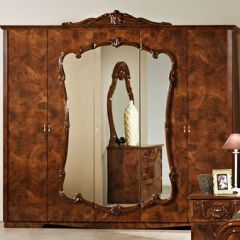 Шкаф 5-и дверный с зеркалами (20.145) Тициана (орех) в Лабытнанги - labytnangi.mebel24.online | фото