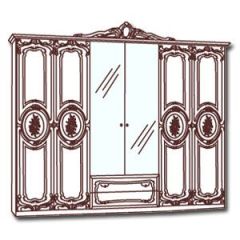 Шкаф 6-и дверный с зеркалами (01.146) Роза (беж) в Лабытнанги - labytnangi.mebel24.online | фото 3