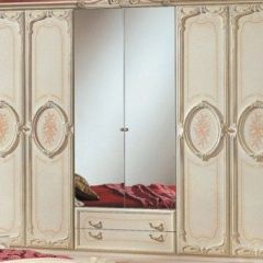 Шкаф 6-и дверный с зеркалами (01.146) Роза (беж) в Лабытнанги - labytnangi.mebel24.online | фото 1