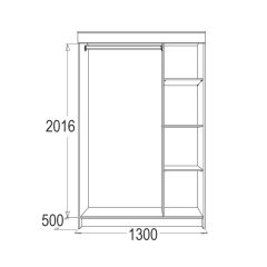 МИРАЖ 11 (1300) Шкаф для платья и белья в Лабытнанги - labytnangi.mebel24.online | фото 2