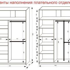 Шкаф-купе 1400 серии SOFT D8+D2+B2+PL4 (2 ящика+F обр.штанга) профиль «Графит» в Лабытнанги - labytnangi.mebel24.online | фото 7