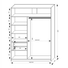 Шкаф-купе 1500 серии NEW CLASSIC K3+K3+B2+PL1 (2 ящика+1 штанга) профиль «Капучино» в Лабытнанги - labytnangi.mebel24.online | фото 3