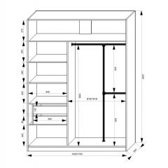 Шкаф-купе 1500 серии NEW CLASSIC K4+K4+B2+PL4 (2 ящика+F обр. штанга) профиль «Капучино» в Лабытнанги - labytnangi.mebel24.online | фото 3