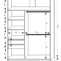 Шкаф-купе 1600 серии SOFT D8+D2+B2+PL4 (2 ящика+F обр.штанга) профиль «Графит» в Лабытнанги - labytnangi.mebel24.online | фото 2