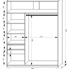 Шкаф-купе 1800 серии SOFT D1+D3+B2+PL1 (2 ящика+1штанга) профиль «Графит» в Лабытнанги - labytnangi.mebel24.online | фото 3