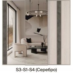 Шкаф-купе 1950 серии SILVER S4+S1+S4 B22+PL4 (по 2 ящика лев/прав+F обр.штанга) профиль «Серебро» в Лабытнанги - labytnangi.mebel24.online | фото 9
