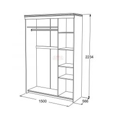 Шкаф-купе 3-х дверный Ольга-13 (1500) в Лабытнанги - labytnangi.mebel24.online | фото 2