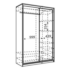 Шкаф-купе Рене 1500 вариант 7 (Тройной ЛДСП/Тройной ЛДСП) в Лабытнанги - labytnangi.mebel24.online | фото 2