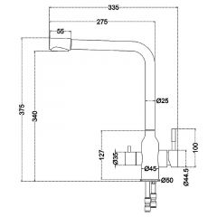 Смеситель д/кухни MELANA-F610304 Stello нерж.сталь, с переключателем на фильтр, однорычажный, сатин в Лабытнанги - labytnangi.mebel24.online | фото 4