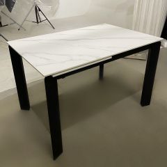 Стол CORNER 120 MATT WHITE MARBLE SOLID CERAMIC / BLACK, ®DISAUR в Лабытнанги - labytnangi.mebel24.online | фото 3