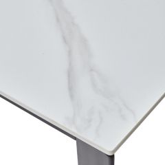 Стол CORNER 120 MATT WHITE MARBLE SOLID CERAMIC / BLACK, ®DISAUR в Лабытнанги - labytnangi.mebel24.online | фото 8