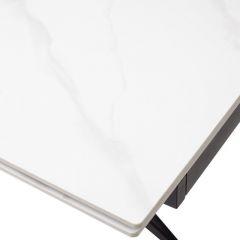 Стол FORIO 160 MATT WHITE MARBLE SOLID CERAMIC / BLACK, ®DISAUR в Лабытнанги - labytnangi.mebel24.online | фото 9