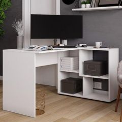 Стол компьютерный угловой СКМУ-4 Белый в Лабытнанги - labytnangi.mebel24.online | фото
