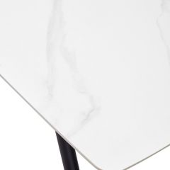 Стол RIVOLI 140 MATT WHITE MARBLE SOLID CERAMIC / BLACK, ®DISAUR в Лабытнанги - labytnangi.mebel24.online | фото 9