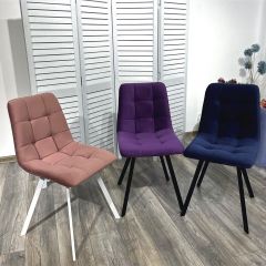 Стул CHILLI-Q SQUARE розовый #15, велюр / белый каркас, 4 шт./1 к, М-City в Лабытнанги - labytnangi.mebel24.online | фото 5