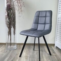 Стул CHILLI SQUARE HK017-09 серо-черничный, PU/ черный каркас М-City в Лабытнанги - labytnangi.mebel24.online | фото 5