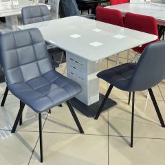 Стул CHILLI SQUARE HK017-09 серо-черничный, PU/ черный каркас М-City в Лабытнанги - labytnangi.mebel24.online | фото 6