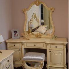 Туалетный стол + Зеркало Мона Лиза (крем) в Лабытнанги - labytnangi.mebel24.online | фото 6
