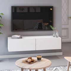 Тумба Подвесная 3 (белый/белый /белый лакобель) в Лабытнанги - labytnangi.mebel24.online | фото