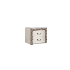 Тумба прикроватная (2 ящика) Тиффани Premium слоновая кость/серебро (ТФТП-2(П) в Лабытнанги - labytnangi.mebel24.online | фото
