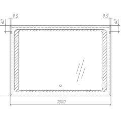 Зеркало Galaxy 100 alum с подсветкой Sansa (SG1008Z) в Лабытнанги - labytnangi.mebel24.online | фото 7