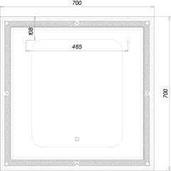 Зеркало Паликир 700х700 с подсветкой Домино (GL7051Z) в Лабытнанги - labytnangi.mebel24.online | фото 6