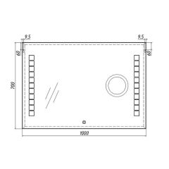 Зеркало Quadro 100 alum (линза) с подсветкой Sansa (SQL1030Z) в Лабытнанги - labytnangi.mebel24.online | фото 8