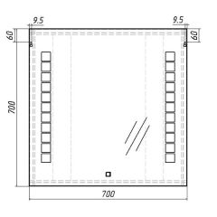 Зеркало Quadro 70 alum с подсветкой Sansa (SQ1016Z) в Лабытнанги - labytnangi.mebel24.online | фото 6