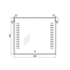 Зеркало Quadro 80 alum с подсветкой Sansa (SQ1017Z) в Лабытнанги - labytnangi.mebel24.online | фото 7