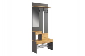 БАСКО Прихожая К3 (графит) в Лабытнанги - labytnangi.mebel24.online | фото 2