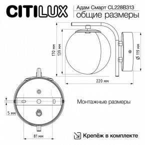 Бра Citilux Адам Смарт CL228B313 в Лабытнанги - labytnangi.mebel24.online | фото 8