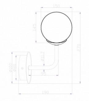 Бра Maytoni Erich MOD221-WL-01-G в Лабытнанги - labytnangi.mebel24.online | фото 2