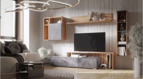 ДАЛЛАС Гостиная (модульная) цемент темный в Лабытнанги - labytnangi.mebel24.online | фото