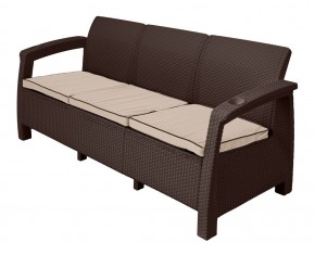 Диван Yalta Premium Sofa 3 Set (Ялта) шоколадный (+подушки под спину) в Лабытнанги - labytnangi.mebel24.online | фото