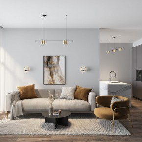 DK5060-BK+SG Бра ORBIT, IP20, 3000К, LED, 10 Вт, черный + сатинированное золото, алюминий в Лабытнанги - labytnangi.mebel24.online | фото 5
