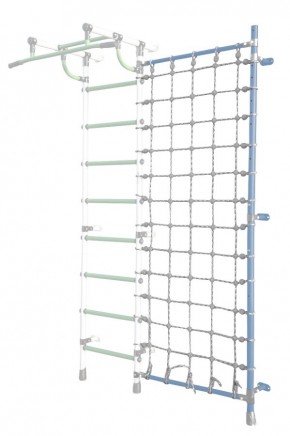 Дополнительная стойка к пристенному ДСК Pastel с сеткой для лазания, цв. голубой в Лабытнанги - labytnangi.mebel24.online | фото
