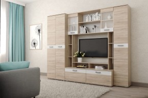 Гостиная Белла (Дуб Сонома/Белый глянец) в Лабытнанги - labytnangi.mebel24.online | фото