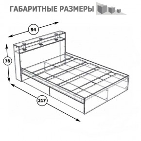 Камелия Кровать с ящиками 0900, цвет венге/дуб лоредо, ШхГхВ 93,5х217х78,2 см., сп.м. 900х2000 мм., без матраса, основание есть в Лабытнанги - labytnangi.mebel24.online | фото 6