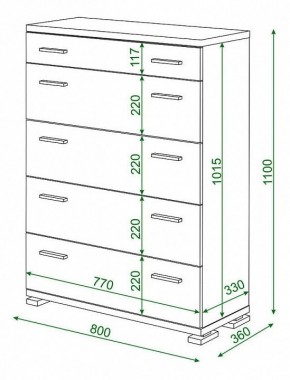 Комод Домино КМ-1 в Лабытнанги - labytnangi.mebel24.online | фото 3